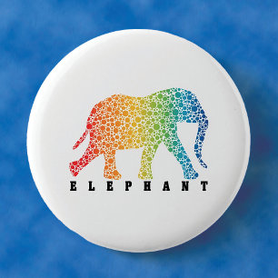 Elephant with Colours 2 Inch Round Button