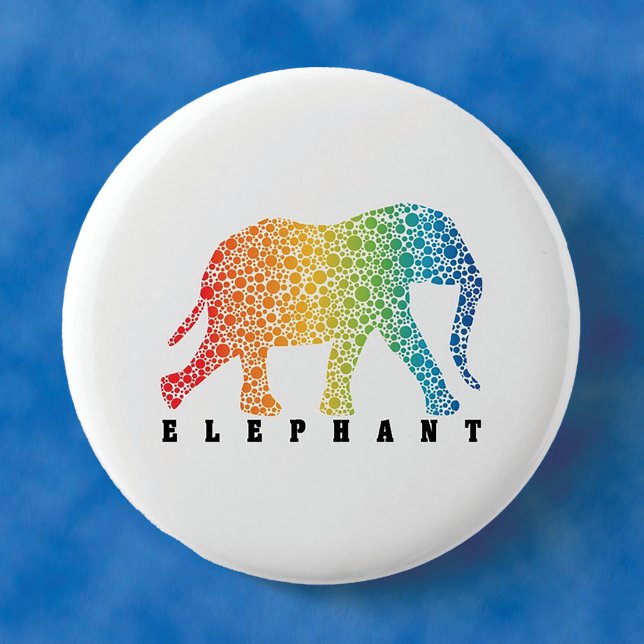Elephant with Colours 2 Inch Round Button (Creator Uploaded)