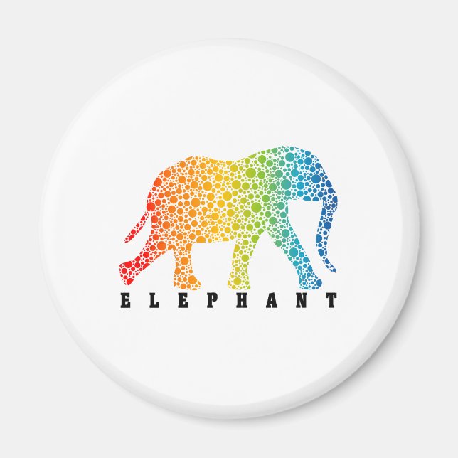 Elephant with Colours Magnet (Front)