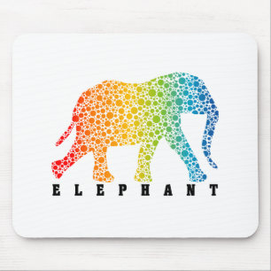 Elephant with Colours Mouse Pad