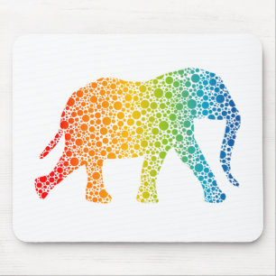 Elephant with Dots Mouse Pad