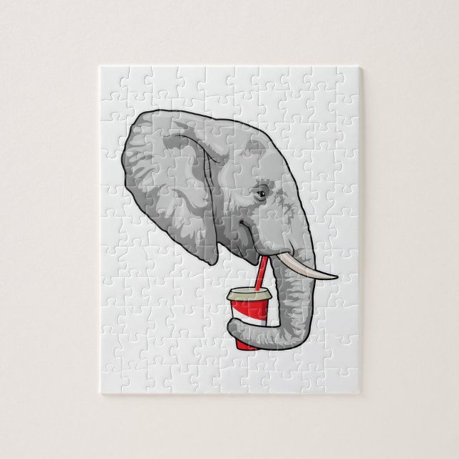 Elephant with Drink Jigsaw Puzzle (Vertical)