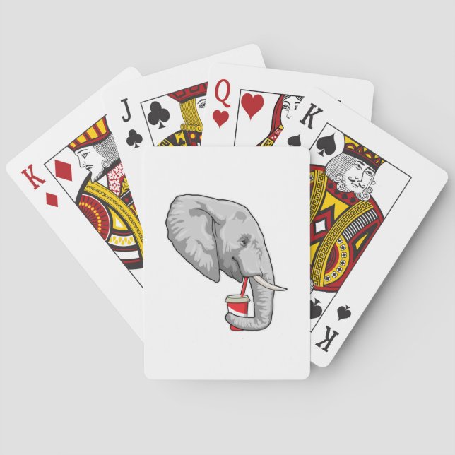 Elephant with Drink Playing Cards (Back)