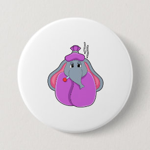 Elephant with Fever thermometer 3 Inch Round Button