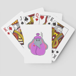 Elephant with Fever thermometer Playing Cards