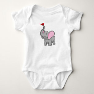 Elephant with Flag Baby Bodysuit