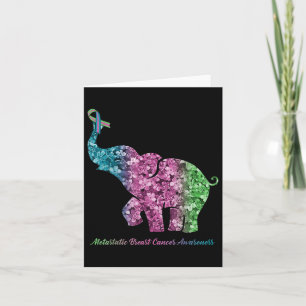 Elephant With Flower Metastatic Breast Cancer Awar Card