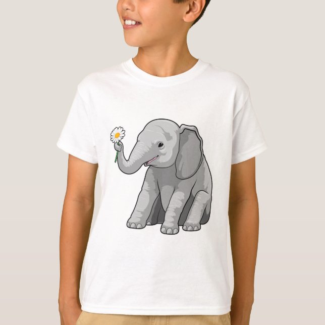 Elephant with Flower T-Shirt (Front)