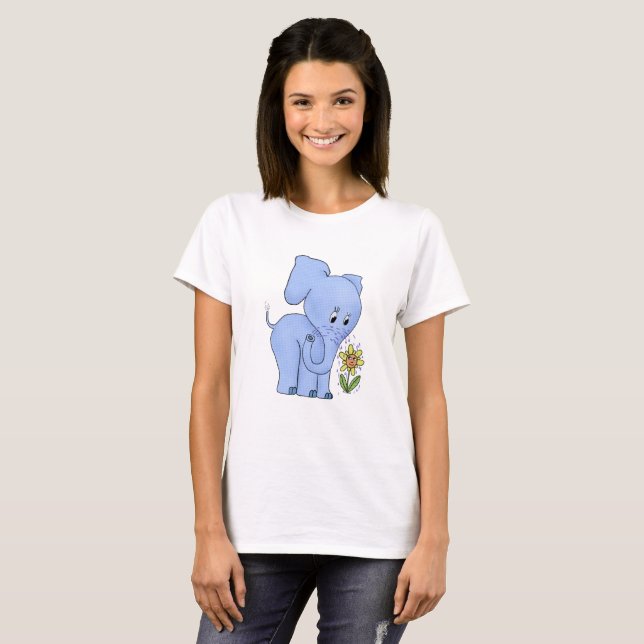 Elephant with flower T-Shirt (Front Full)
