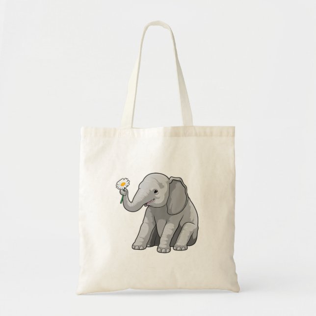 Elephant with Flower Tote Bag (Front)