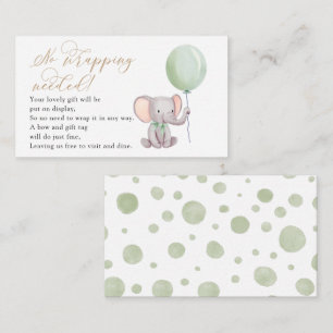  Elephant With Green Balloon Display  Enclosure Card