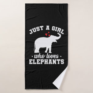 Elephant with heart desire a Girl who loves Elepha Bath Towel