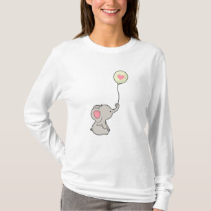 Elephant with Heart in Ballon T-Shirt