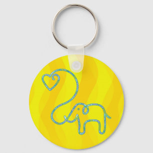 ELEPHANT with heart Keychain