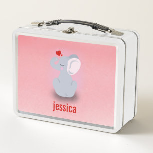 Elephant With Heart Metal Lunch Box
