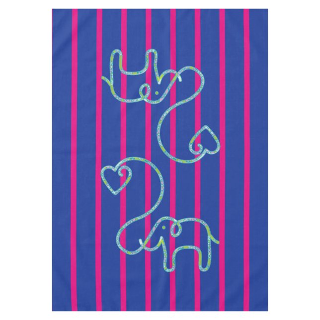 Elephant with Heart + your background & ideas Tablecloth (Front)