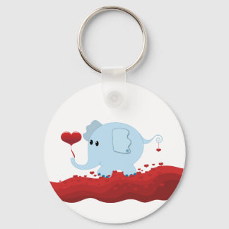 Elephant with hearts keychain