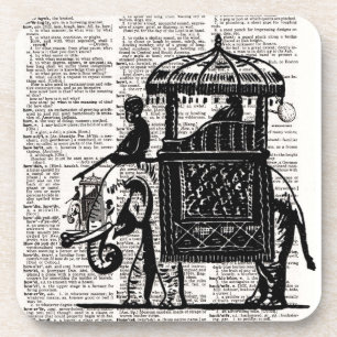 Elephant with Howdah Dictionary Art Coaster