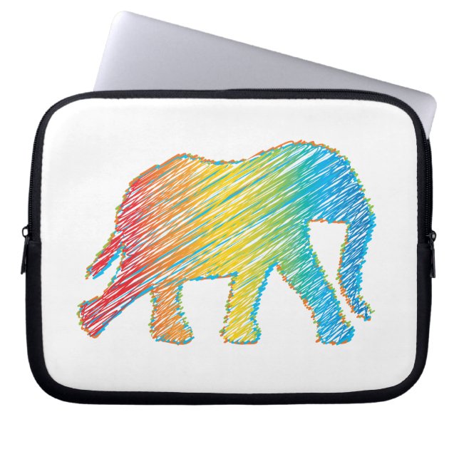 Elephant with Lines Laptop Sleeve (Front)