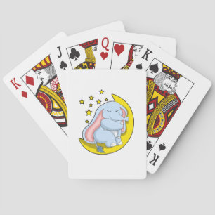 Elephant with Moon and Stars Playing Cards