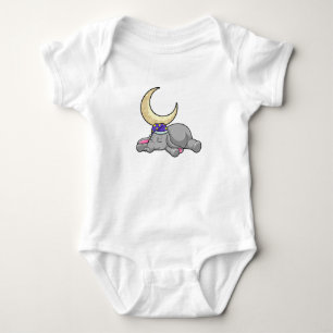 Elephant with Moon Baby Bodysuit