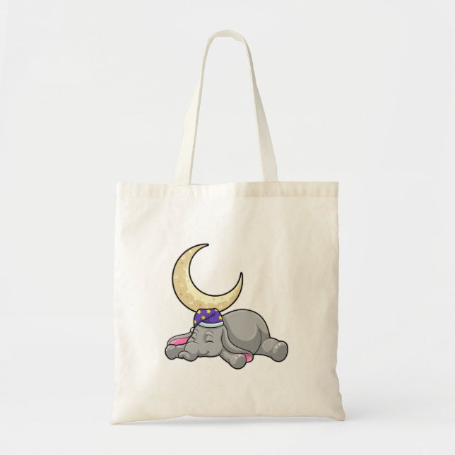 Elephant with Moon Tote Bag (Front)