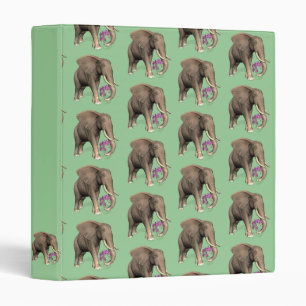 Elephant With Pink Orchid Binder