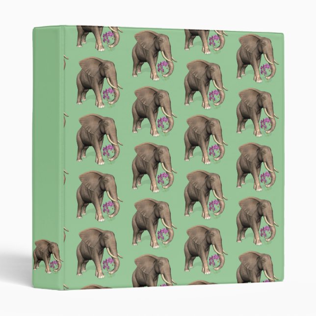 Elephant With Pink Orchid Binder (Front/Spine)