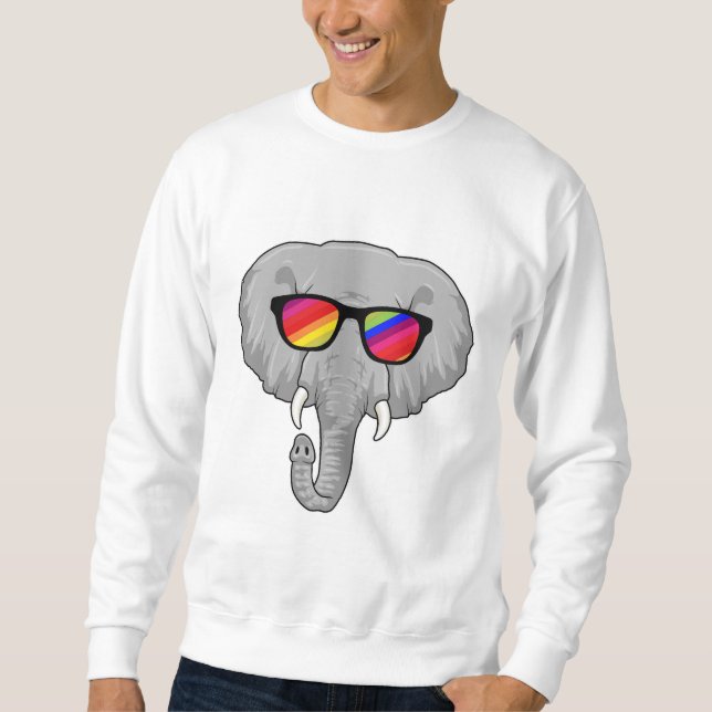 Elephant with Sunglasses Sweatshirt (Front)