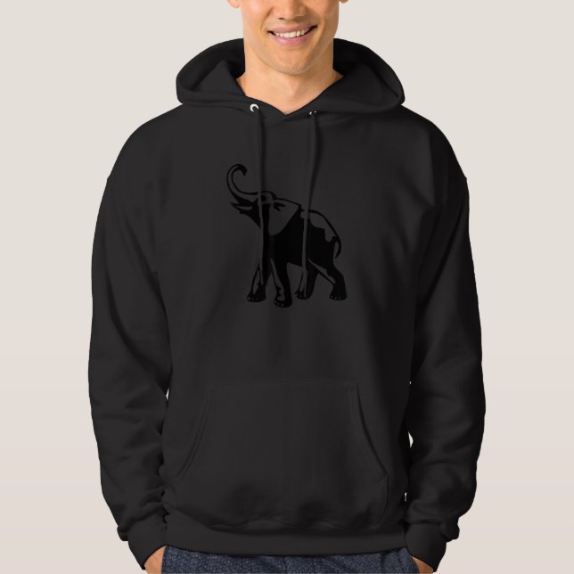 Elephant With Trunk Up Republican Hoodie (Front)