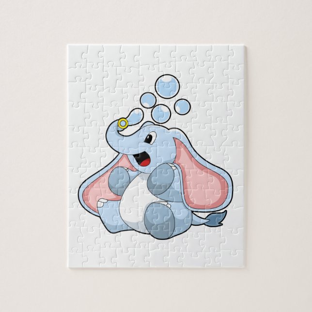 Elephant with Water bubbles Jigsaw Puzzle (Vertical)