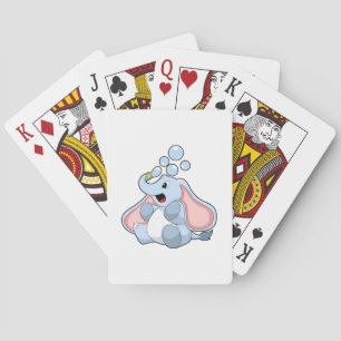 Elephant with Water bubbles Playing Cards
