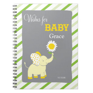 Elephant     Words of Advice Baby Shower Notepad Notebook