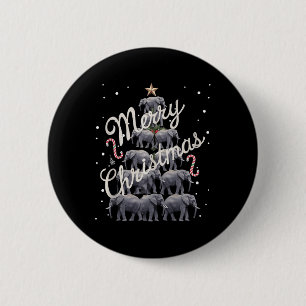 Elephant Xmas Tree Elephant Christmas Tree Marry C 2 Inch Round Button