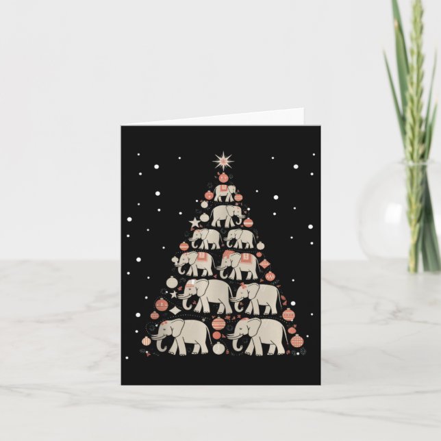 Elephant Xmas Tree Elephant Christmas Tree Marry C Card (Front)