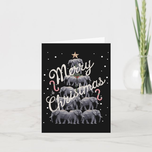 Elephant Xmas Tree Elephant Christmas Tree Marry C Card (Front)