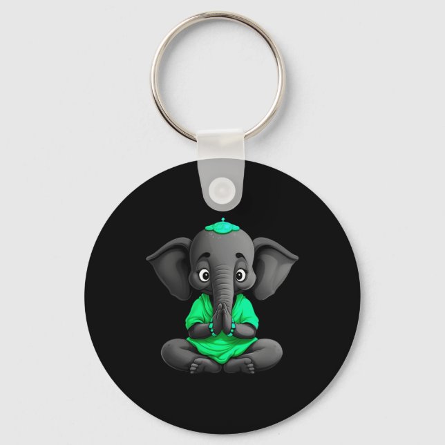 Elephant Yoga _1  Keychain (Front)