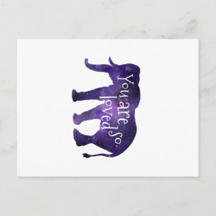 Elephant You Are So Loved Quote Postcard