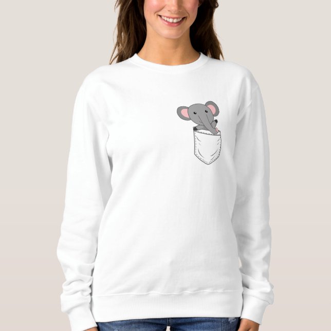 Elephant Zoo Animals Elephants Cute Animals Breast Sweatshirt (Front)