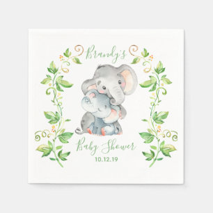 Elephant Zoo Jungle Animals Baby Shower Napkin