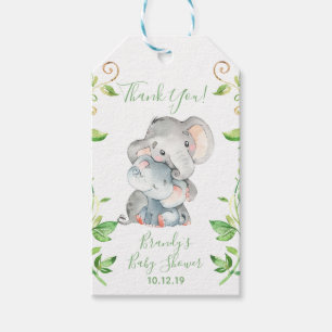 Elephant Zoo Jungle Baby Shower Gift Tags