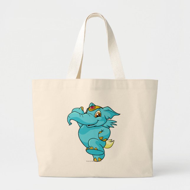 Elephante Blue Large Tote Bag (Front)