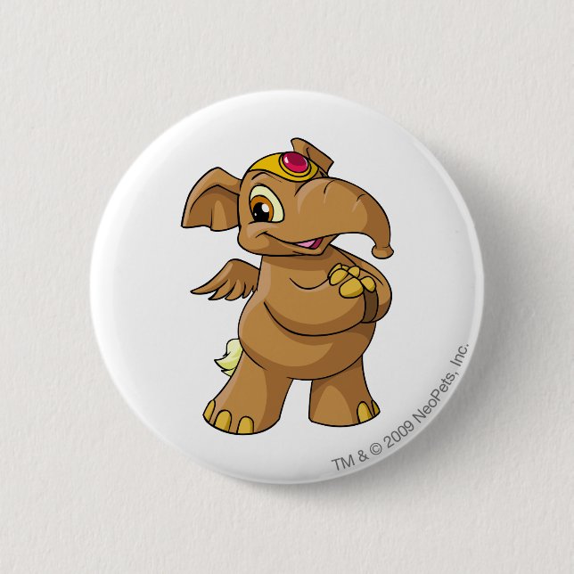 Elephante Brown 2 Inch Round Button (Front)