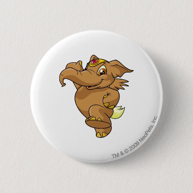 Elephante Brown 2 Inch Round Button (Front)