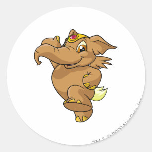Elephante Brown Classic Round Sticker