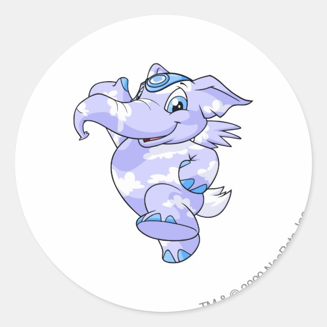 Elephante Cloud Classic Round Sticker (Front)