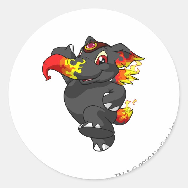 Elephante Fire Classic Round Sticker (Front)