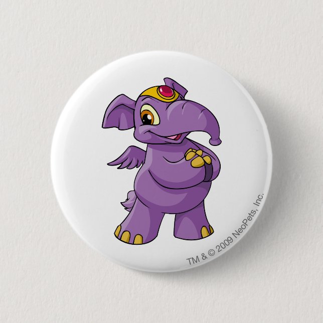 Elephante Purple 2 Inch Round Button (Front)