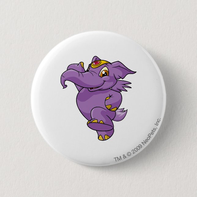 Elephante Purple 2 Inch Round Button (Front)