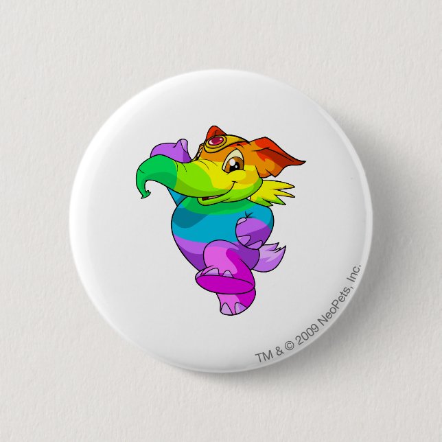 Elephante Rainbow 2 Inch Round Button (Front)
